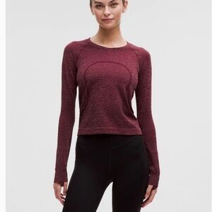 Lululemon Sparkle Swiftly GARNET Long Sleeve Top